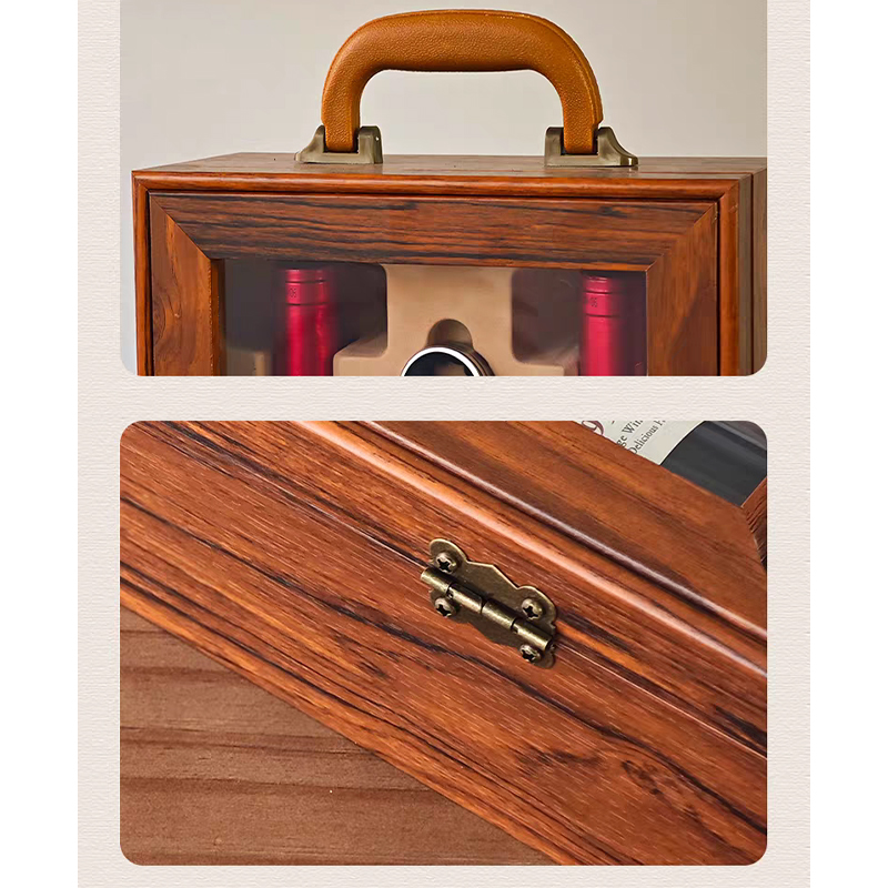 Rosewood Window Double-Branch Wooden Box