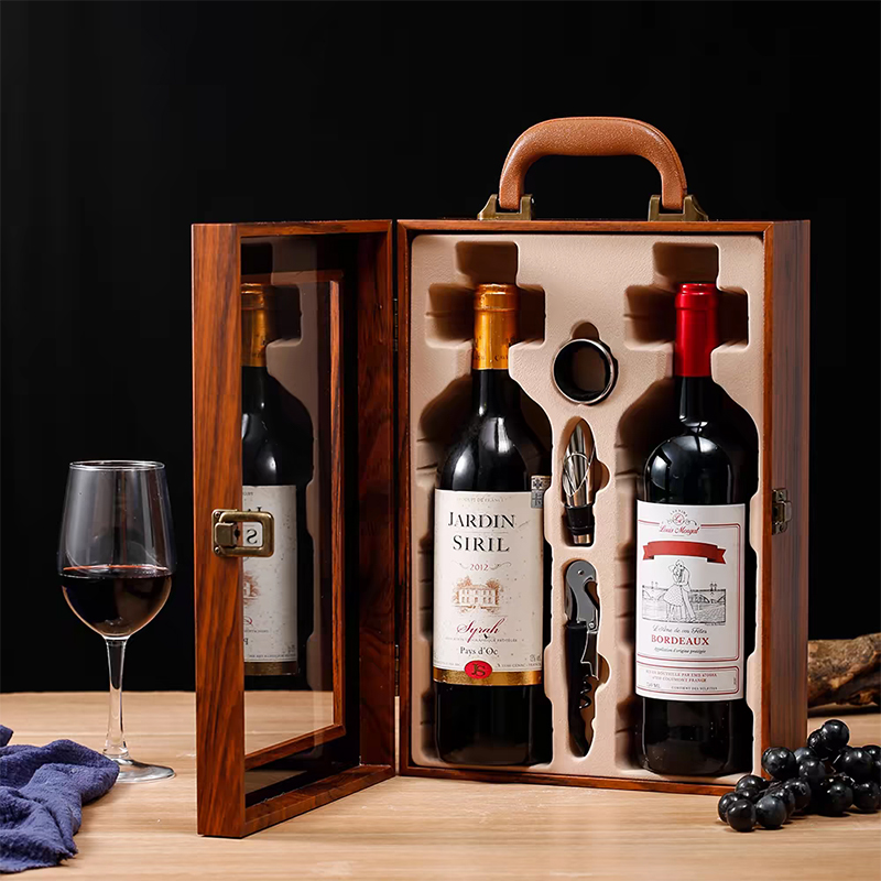 Rosewood Window Double-Branch Wooden Box