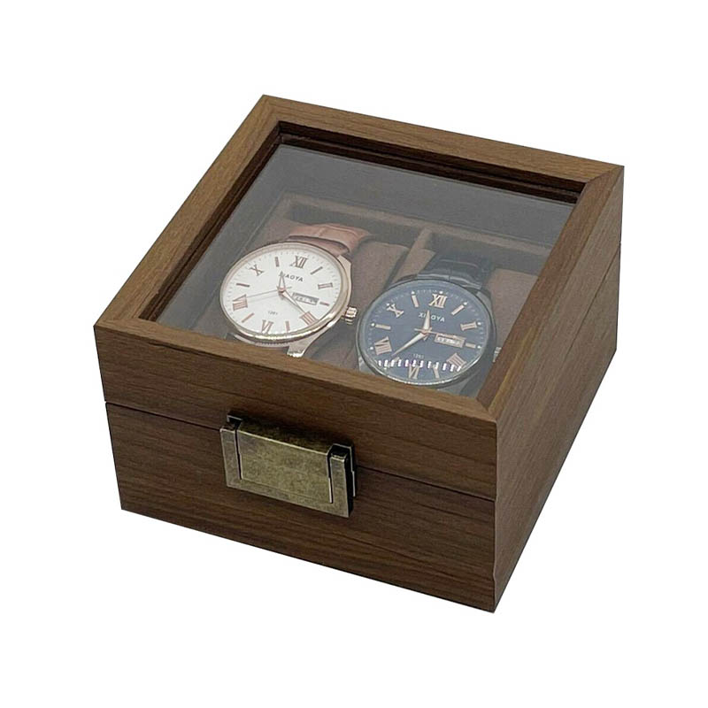 How does the hinge design of a Walnut Window watch box balance smooth opening and closing with tight sealing inside the box?
